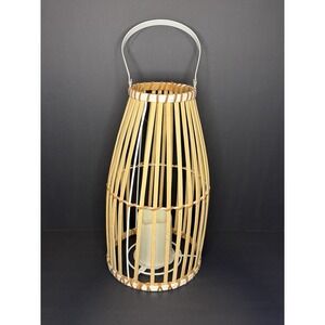 Bamboo Luminari With Battery Powered Candle
